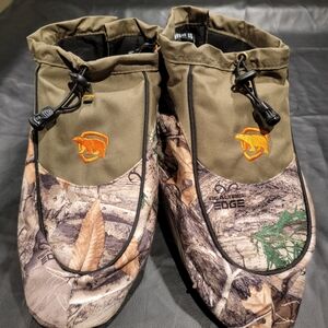 Camo Slippers with Orange Logo